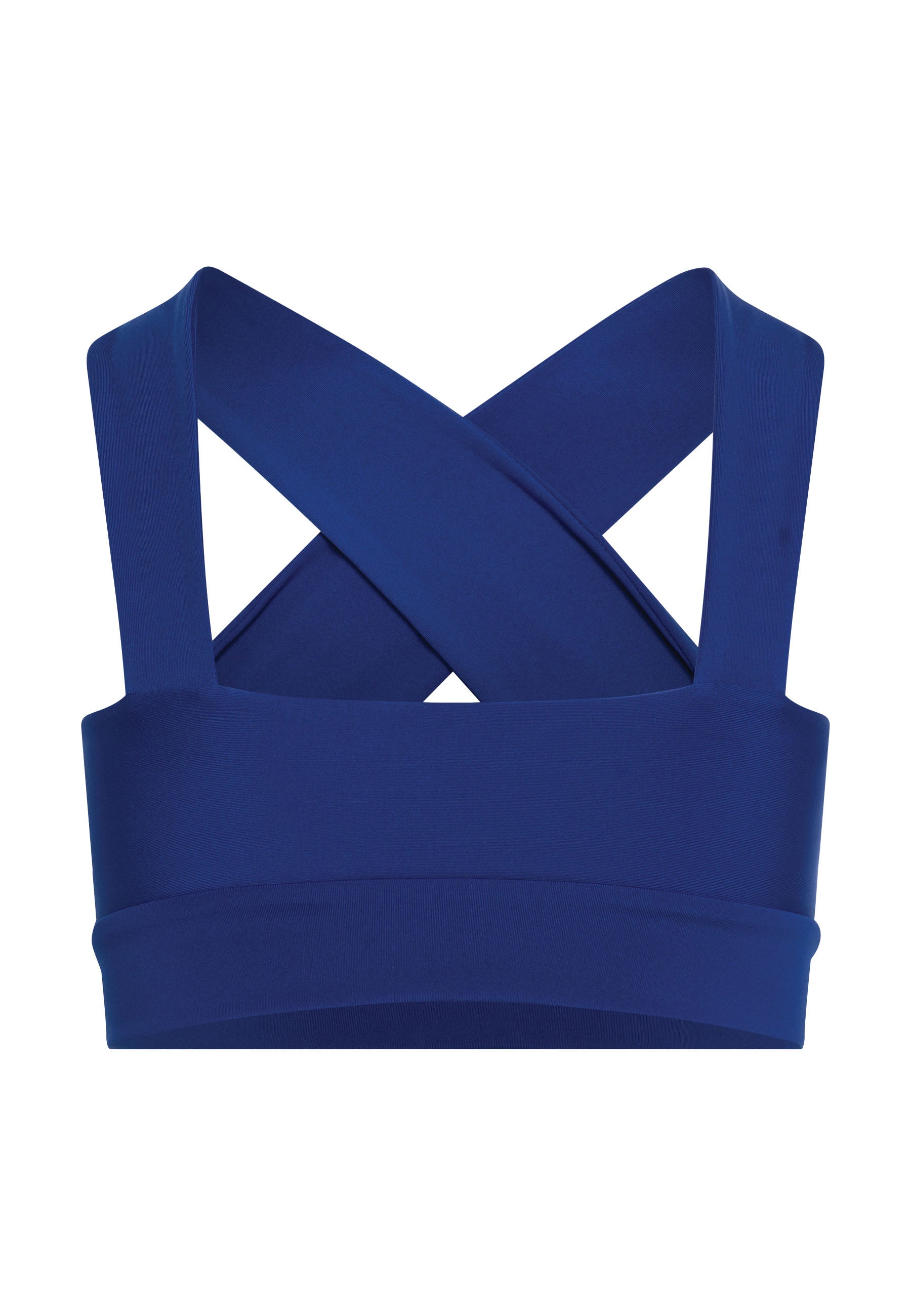 Der Lismina 195 Decoltée Sport-BH in Royalblau verfügt über breite, überkreuzte Träger, ideal für Yoga oder Fitness.